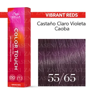 WELLA TINTE COLOR TOUCH VIBRANT REDS 55/65 CASTAÑO CLARO VIOLETA CAOBA 60ML