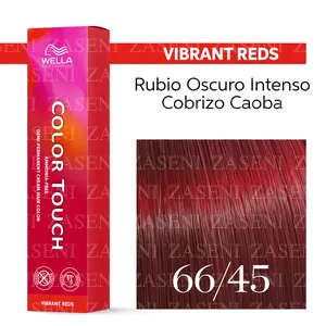 WELLA TINTE COLOR TOUCH VIBRANT REDS 66/45 RUBIO OSCURO INTENSO COBRIZO CAOBA 60ML