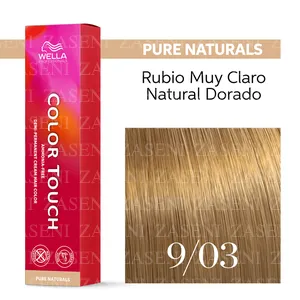 WELLA TINTE COLOR TOUCH PURE NATURALS 9/03 RUBIO MUY CLARO NATURAL DORADO 60ML