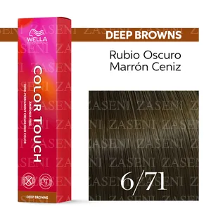 WELLA TINTE COLOR TOUCH DEEP BROWNS 6/71 RUBIO OSCURO MARRÓN CENIZA 60ML