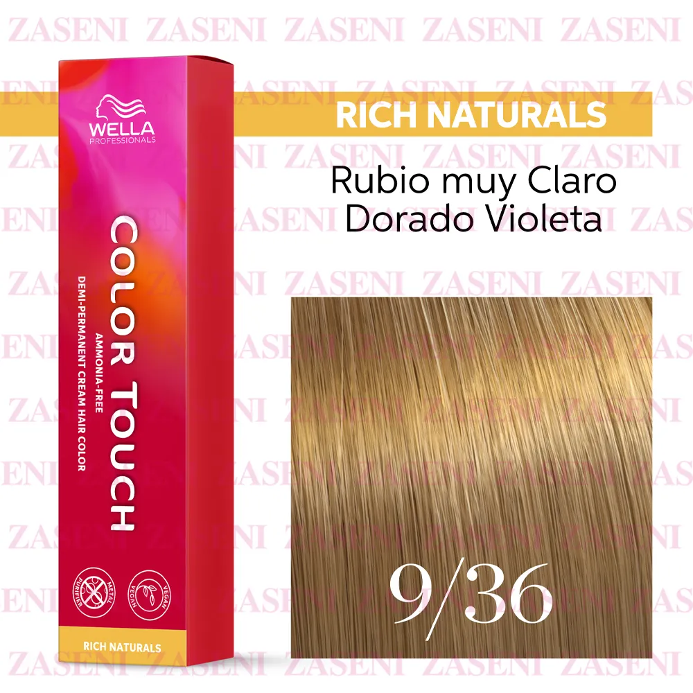 WELLA TINTE COLOR TOUCH RICH NATURALS 9/36 RUBIO MUY CLARO DORADO VIOLETA 60ML