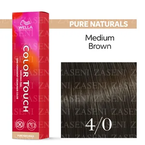 WELLA TINTE COLOR TOUCH PURE NATURALS 4/0 CASTAÑO INTENSO MEDIO 60ML