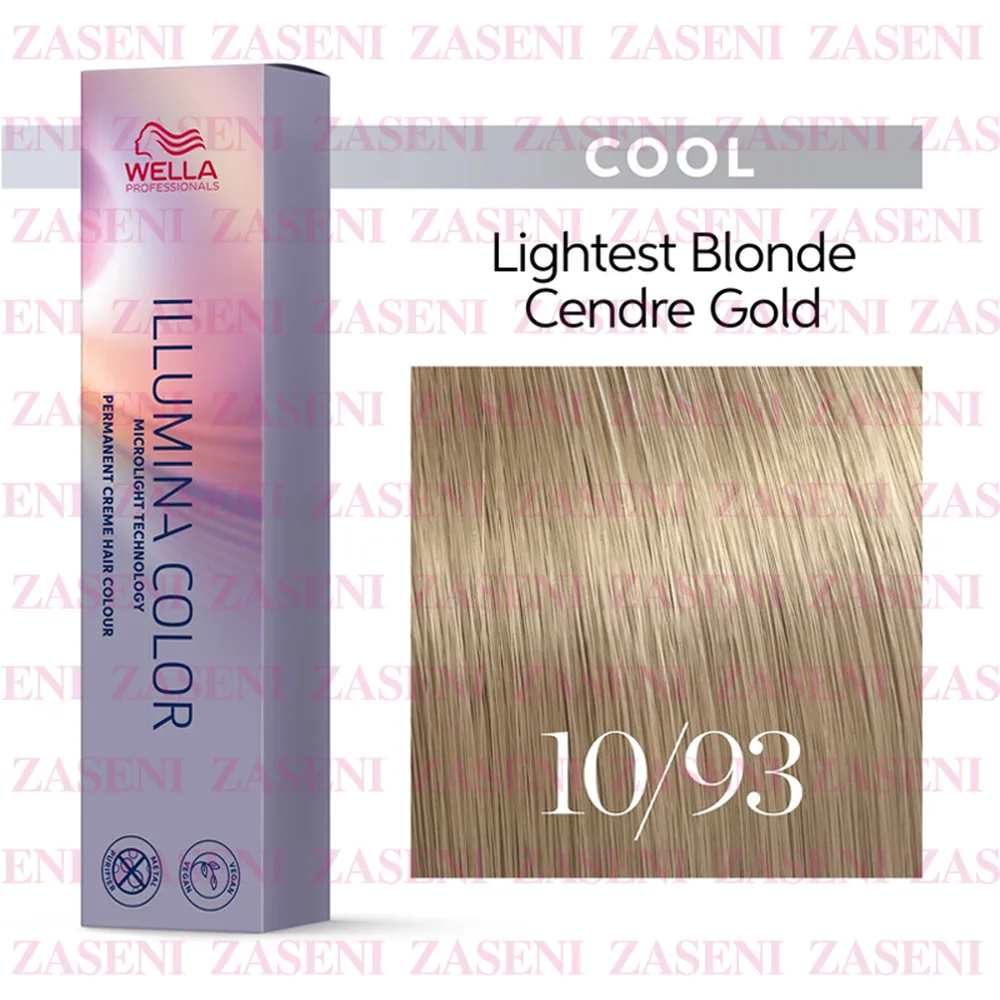 WELLA TINTE ILLUMINA COLOR COOL 10/93 RUBIO SÚPER CLARO CENDRÉ DORADO 60ML