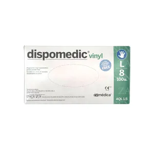 DISPOMEDIC GUANTES VINILO SIN POLVO 100UDS TALLA L