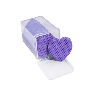 TOALLITAS CELULOSA CORAZÓN PESTAÑAS Y UÑAS LILAS 200UDS