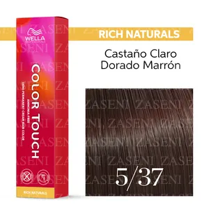 WELLA TINTE COLOR TOUCH RICH NATURALS 5/37 CASTAÑO CLARO DORADO MARRÓN 60ML