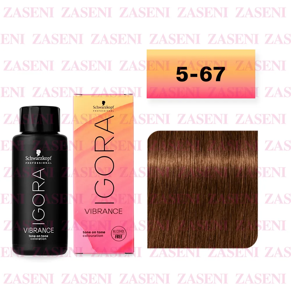 SCHWARZKOPF TINTE IGORA VIBRANCE Nº 5-67 CASTAÑO CLARO CHOCOLATE COBRIZO 60ML