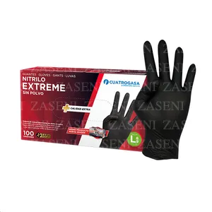 CUATROGASA GUANTES NITRILO EXTREME SIN POLVO NEGROS 100UDS TALLA L